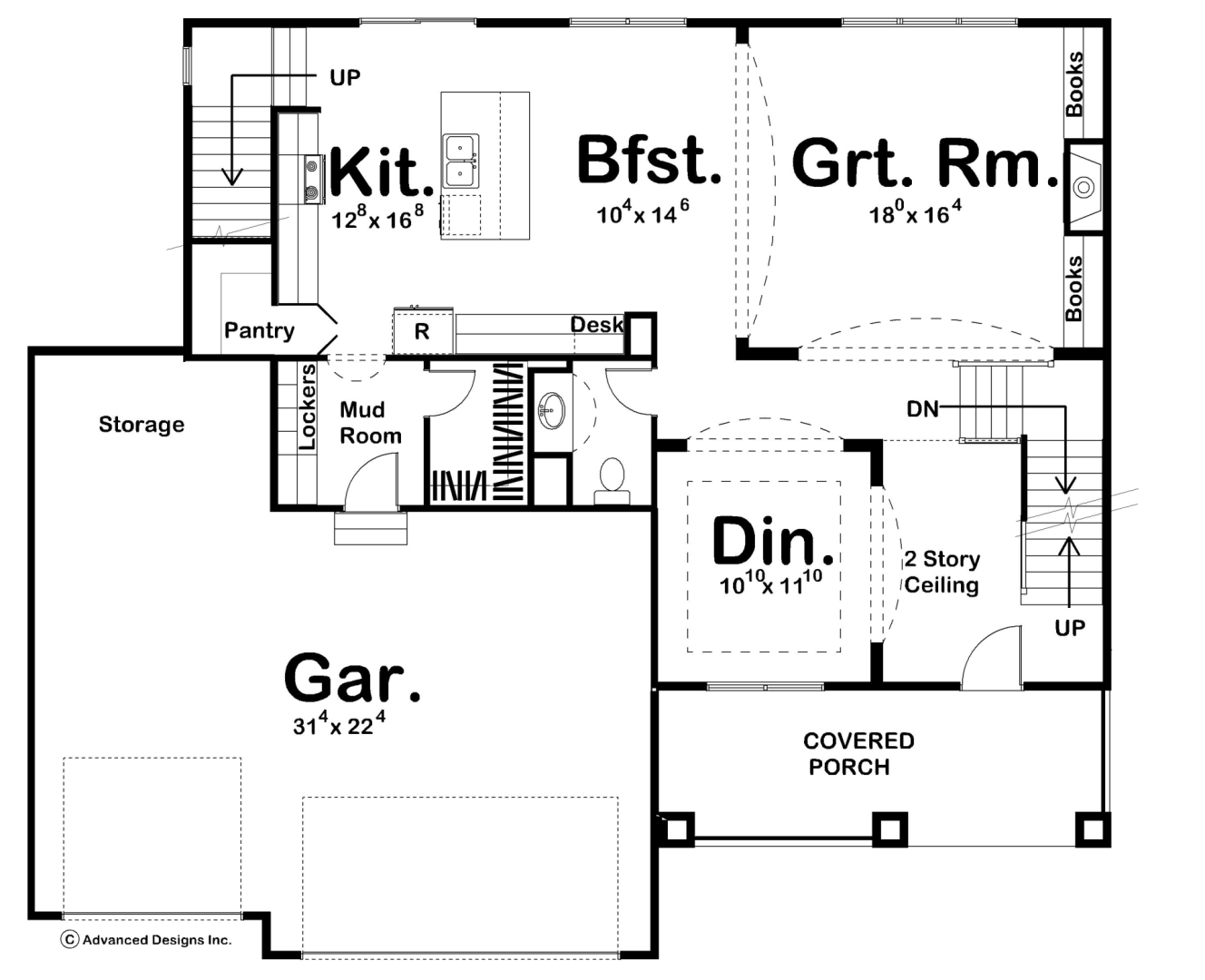 1 Story Traditional Style House Plan | Hilton