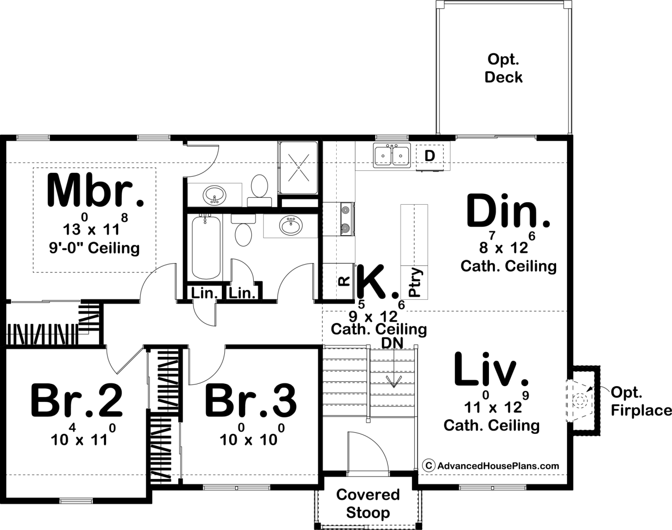 Split Level Traditional House Plan | Rosemont
