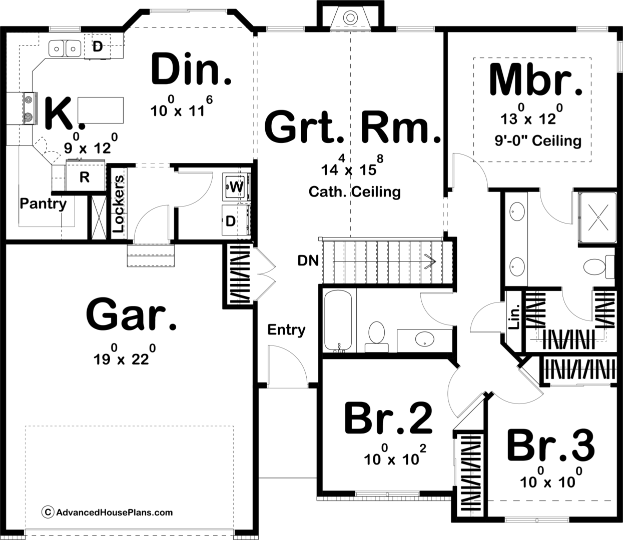 simple one story 3 bedroom house plans