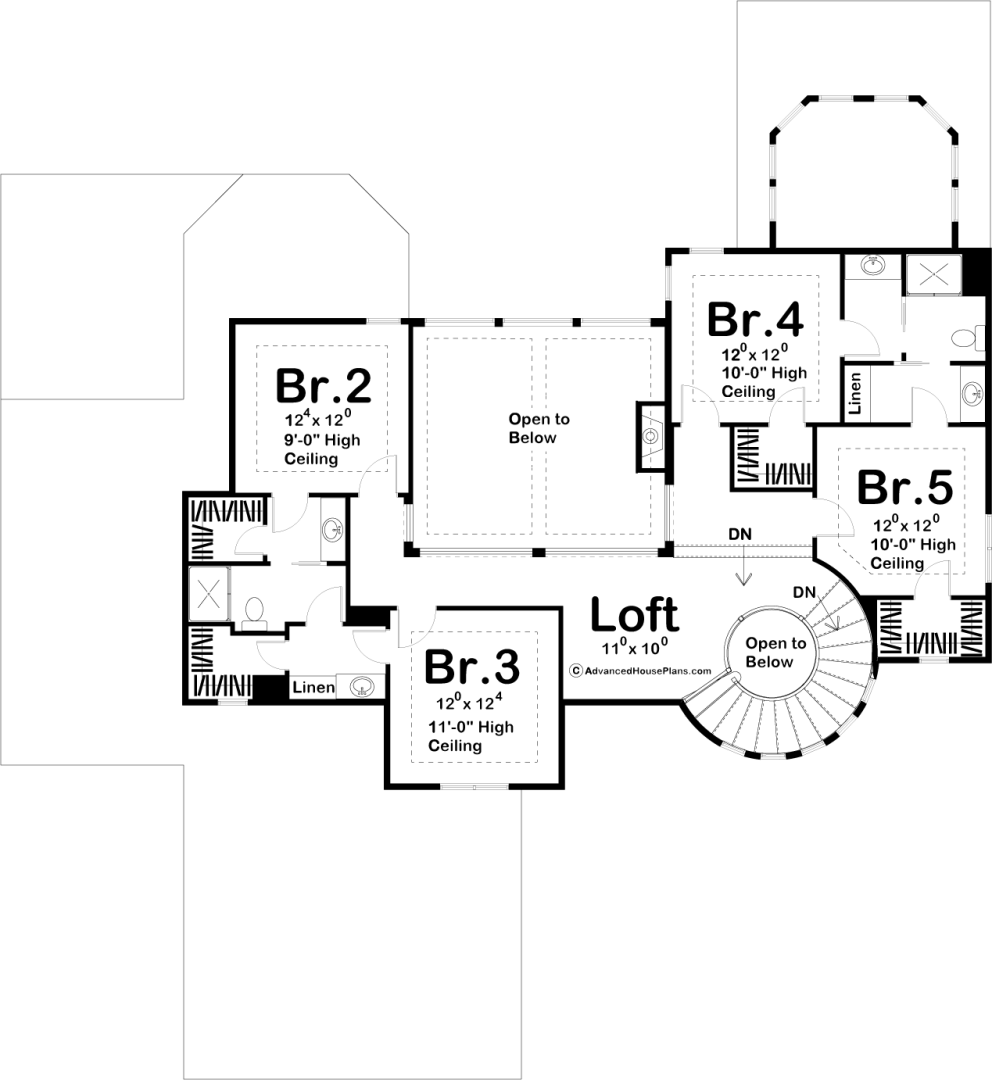 1.5 Story Mediterranean House Plan | Fairchild