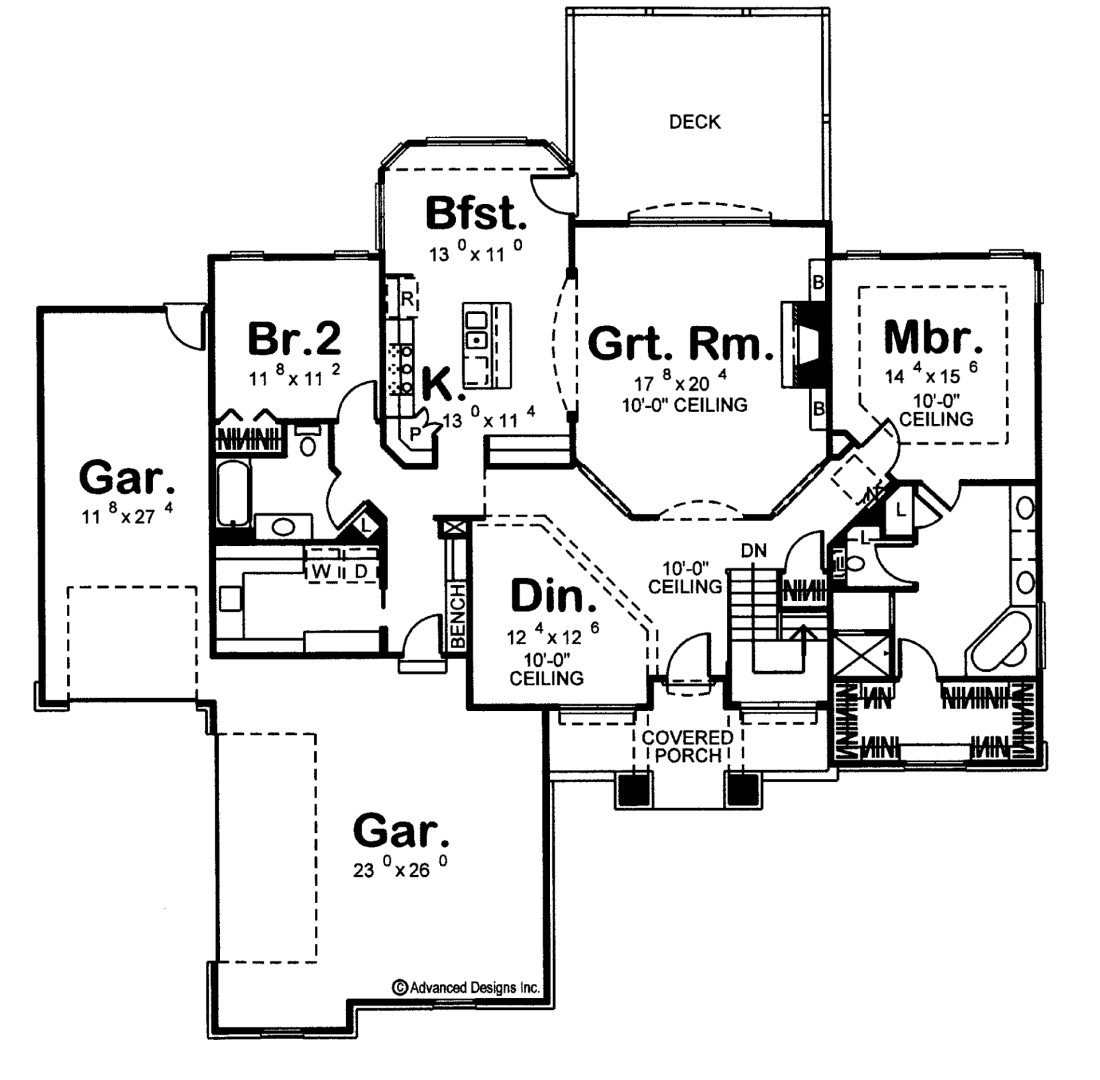 1 Story Traditional House Plan | Tillman