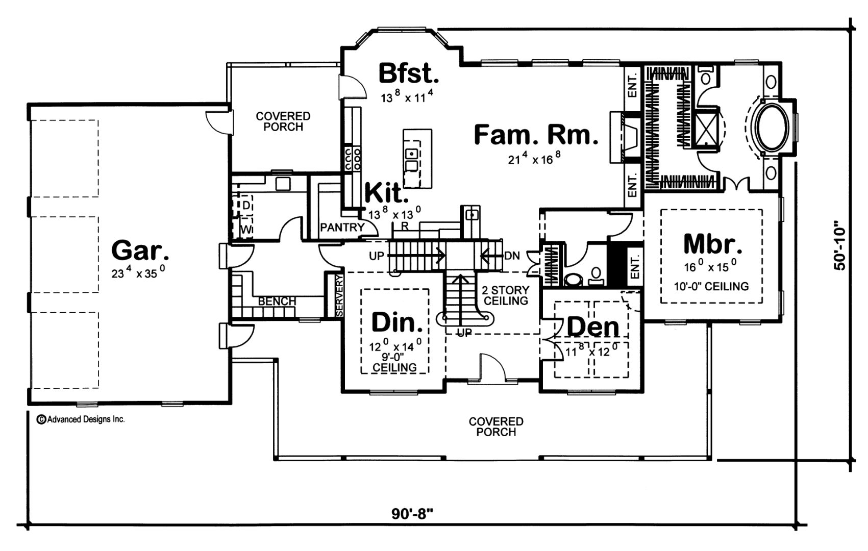 1.5 Story Farmhouse House Plan | Strattfield
