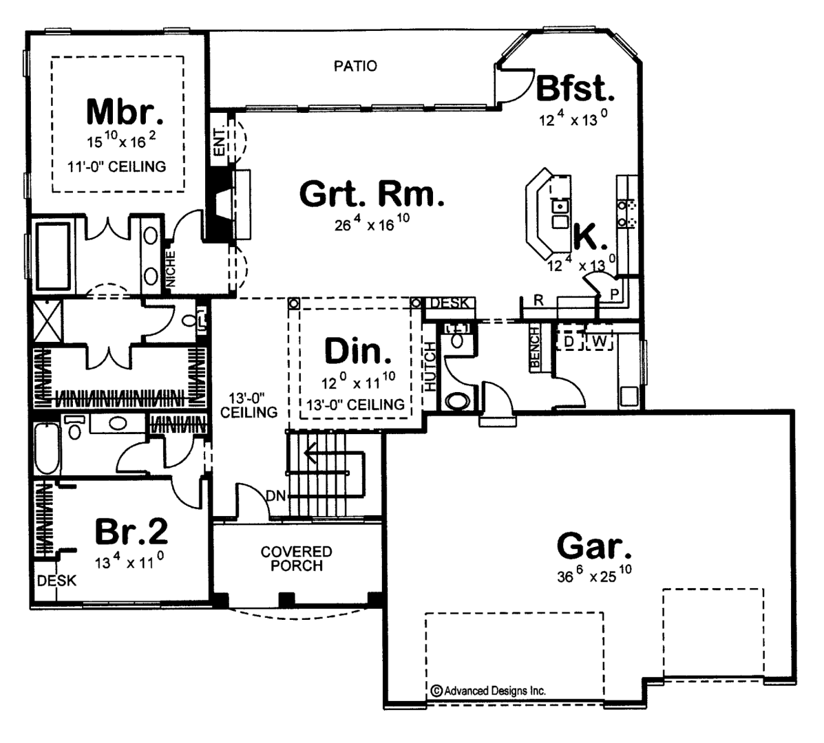 1 Story Traditional House Plan Mallory