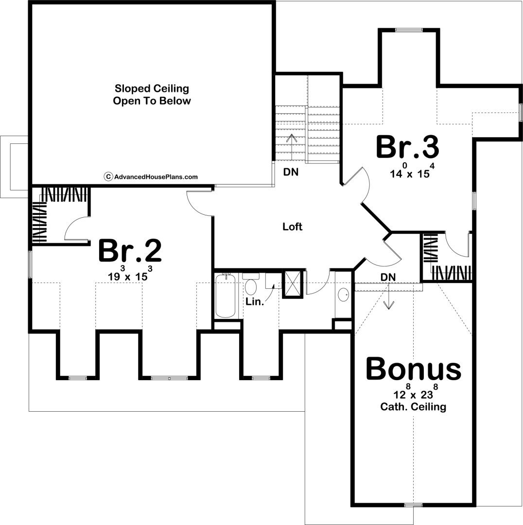 1.5 Story Farmhouse House Plan | Bostwick