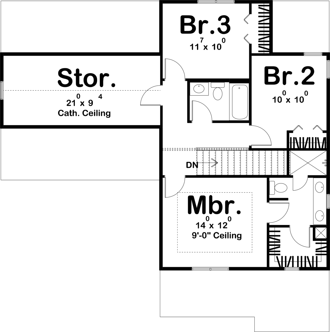 1 Story Traditional House Plan | Gordon