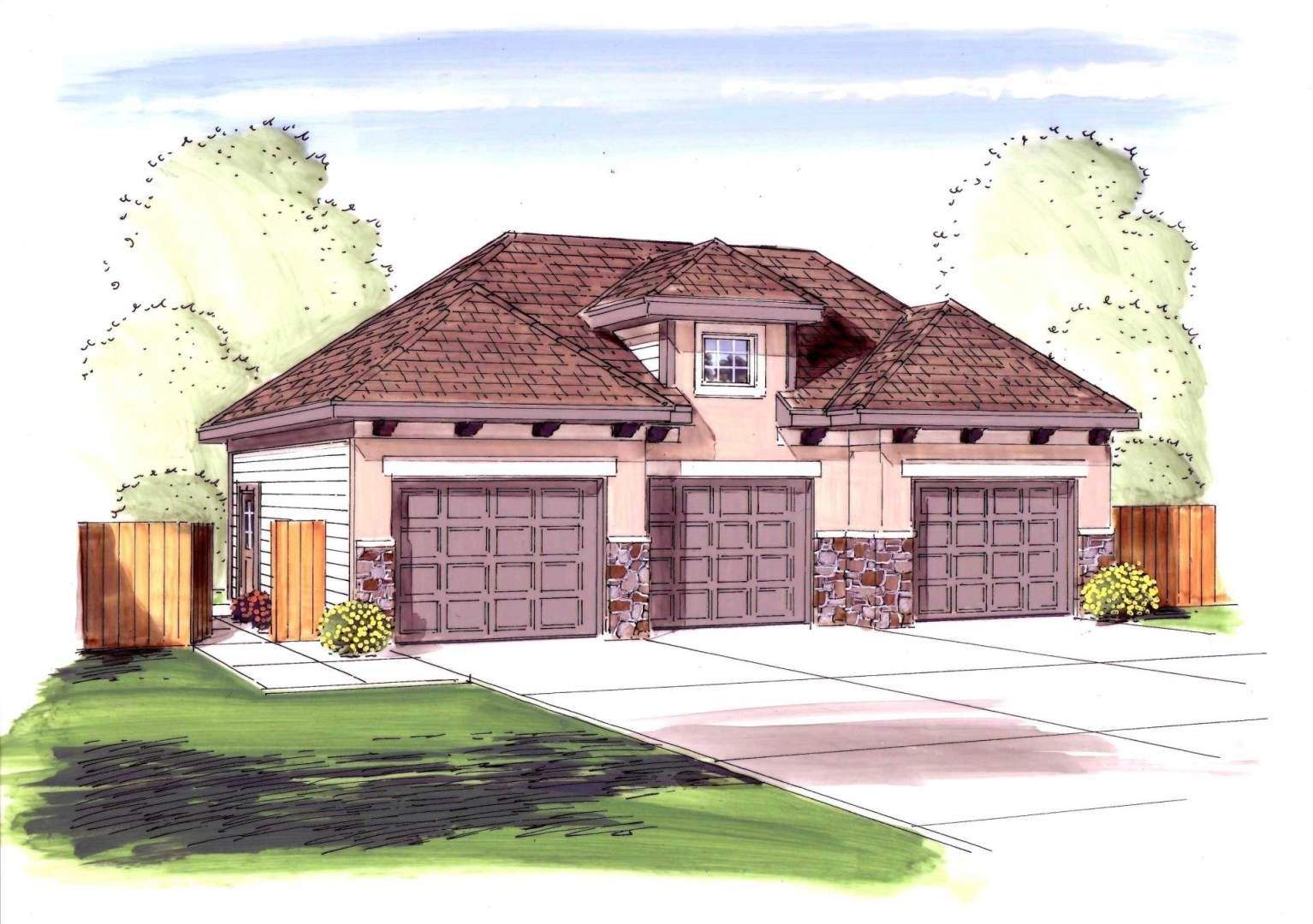 Mediterranean Style Garage Plan Ackerman