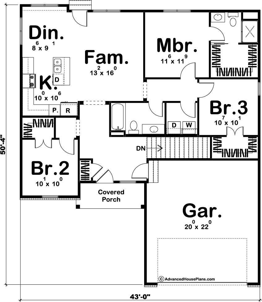 1 Story Farmhouse House Plan | Willett