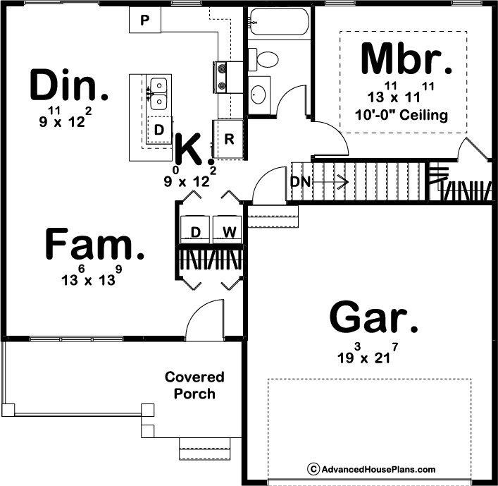 1 Story Craftsman House Plan | Alure