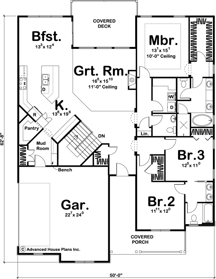 1 Story Farmhouse House Plan | Copperden