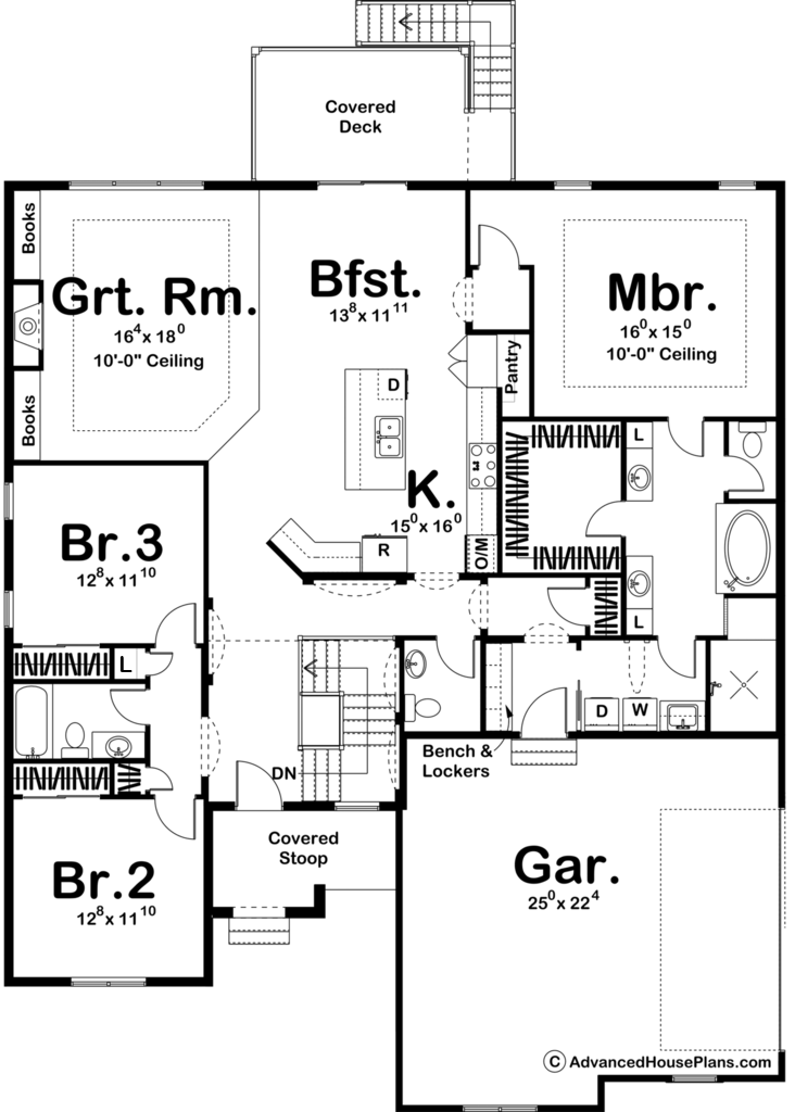 1 Story Mediterranean House Plan | Katzberg