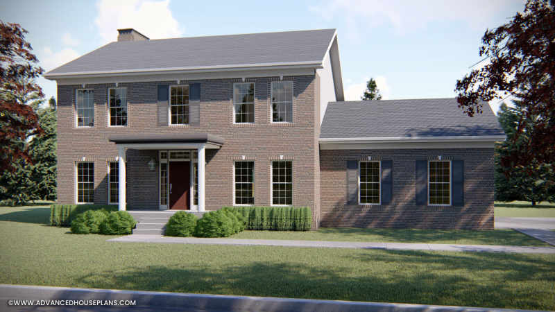 2 Story Colonial House Plan Wallace, Colonial Farmhouse Plans