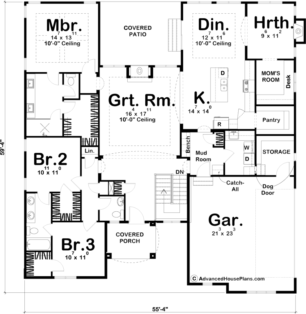  1  Story  Cottage House  Plan  Matthews