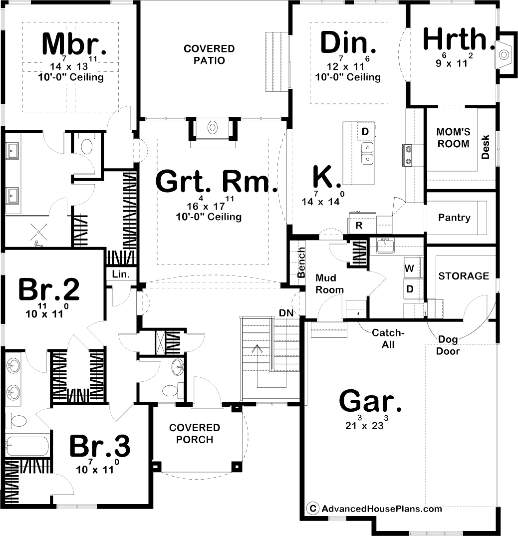 1 Story Cottage House Plan | Matthews