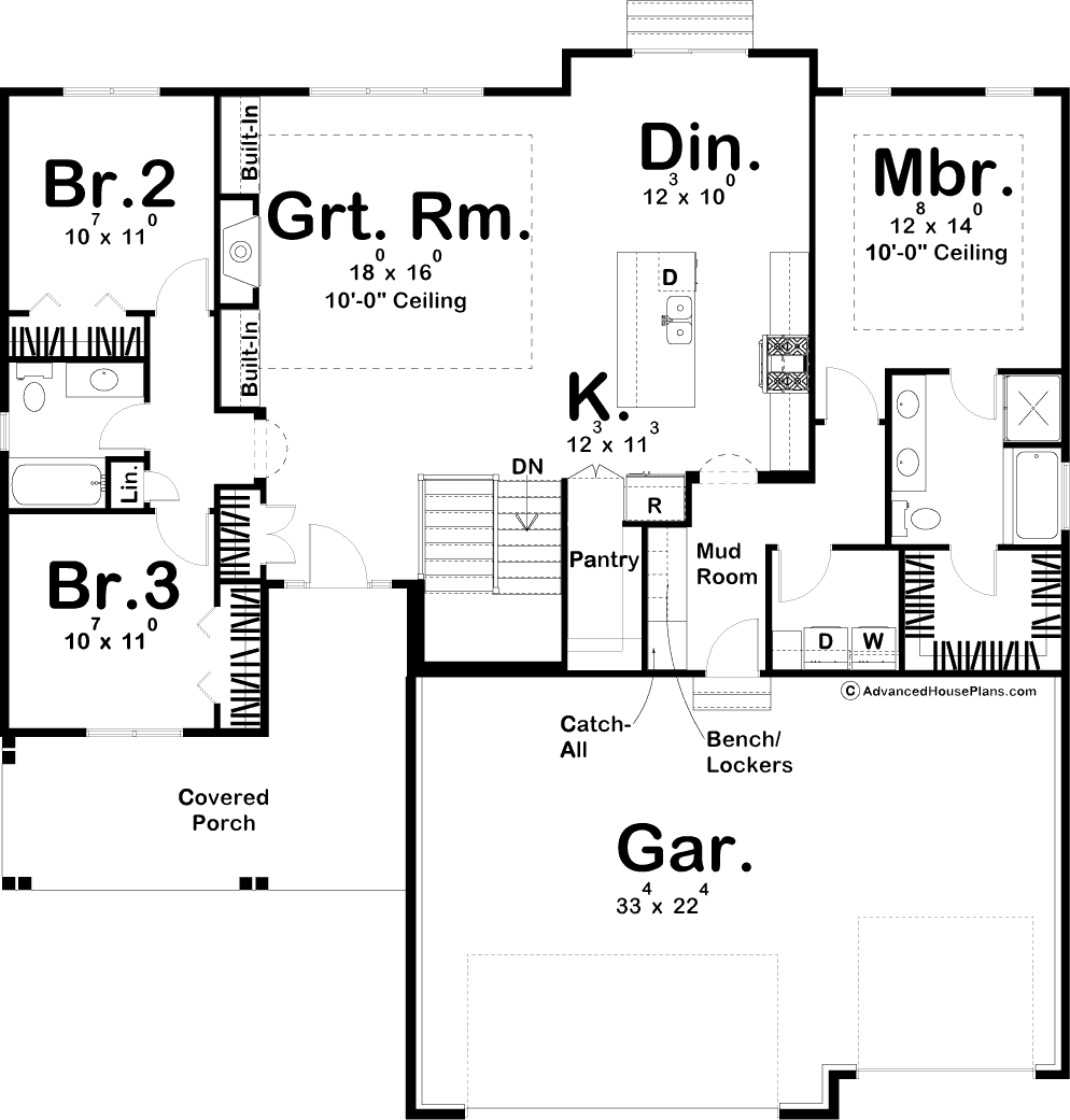 1 Story Modern Farmhouse Plan Brenna