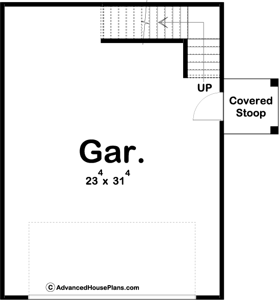 Traditional Style Loft Garage Plan | Owens