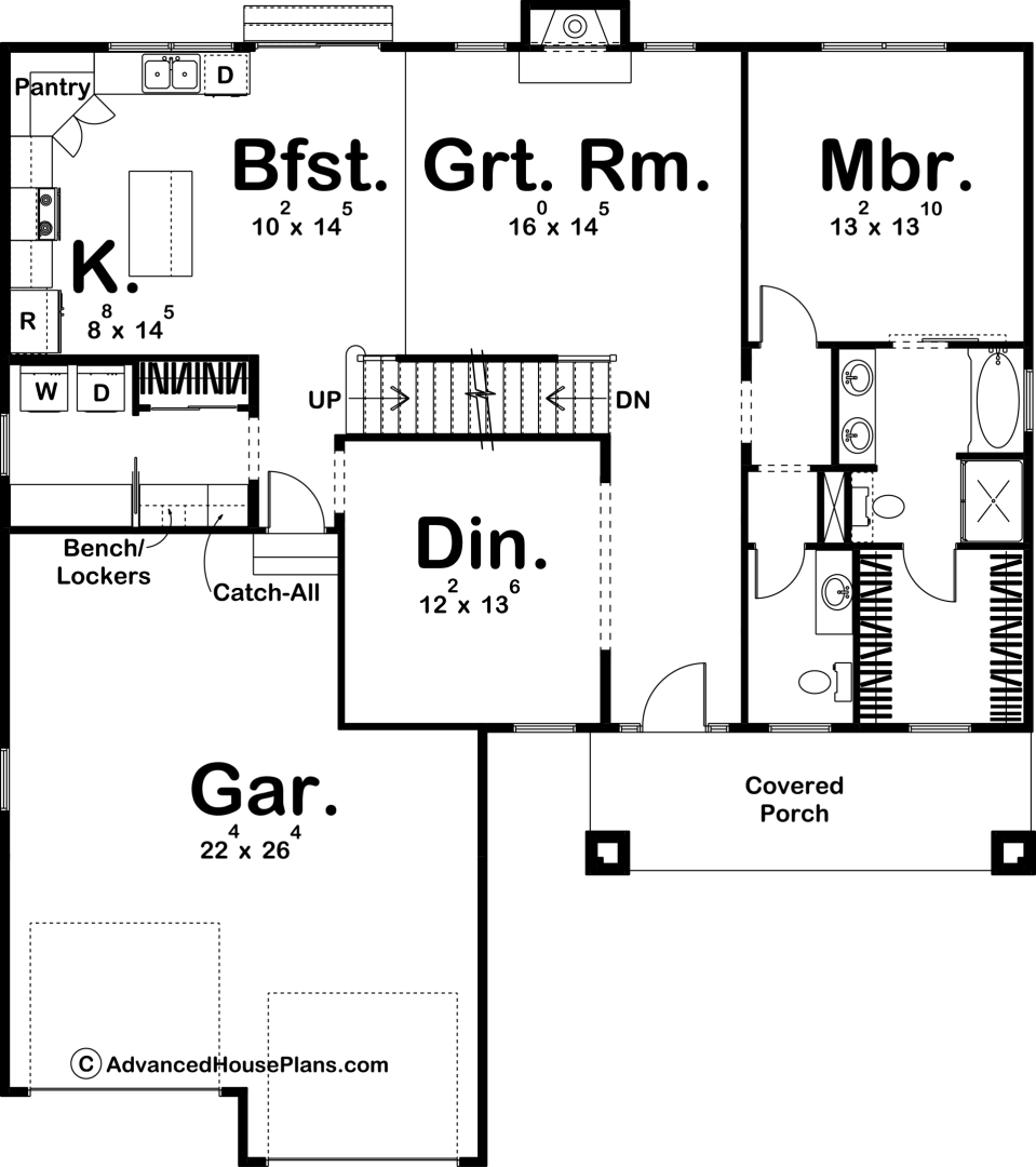 1.5 Story Craftsman House Plan | Simpson