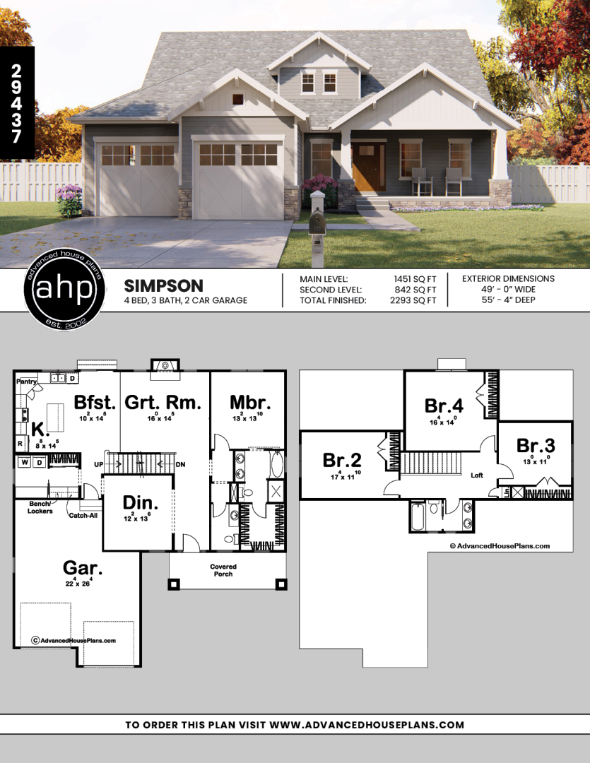 15 Story Craftsman House Plan Simpson