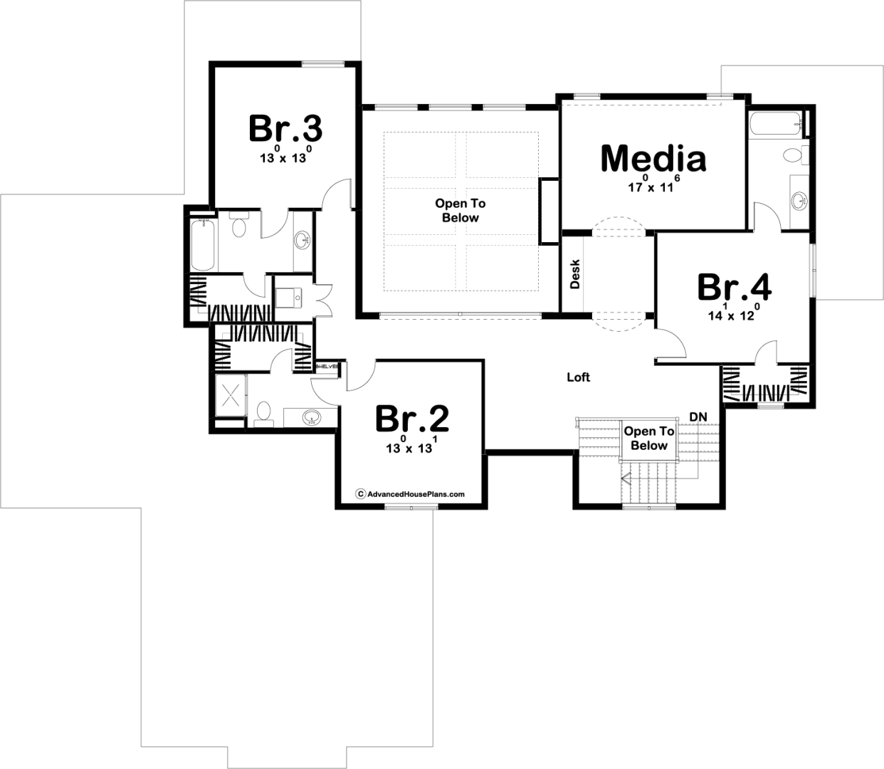 1.5 Story Craftsman House plans | Malone