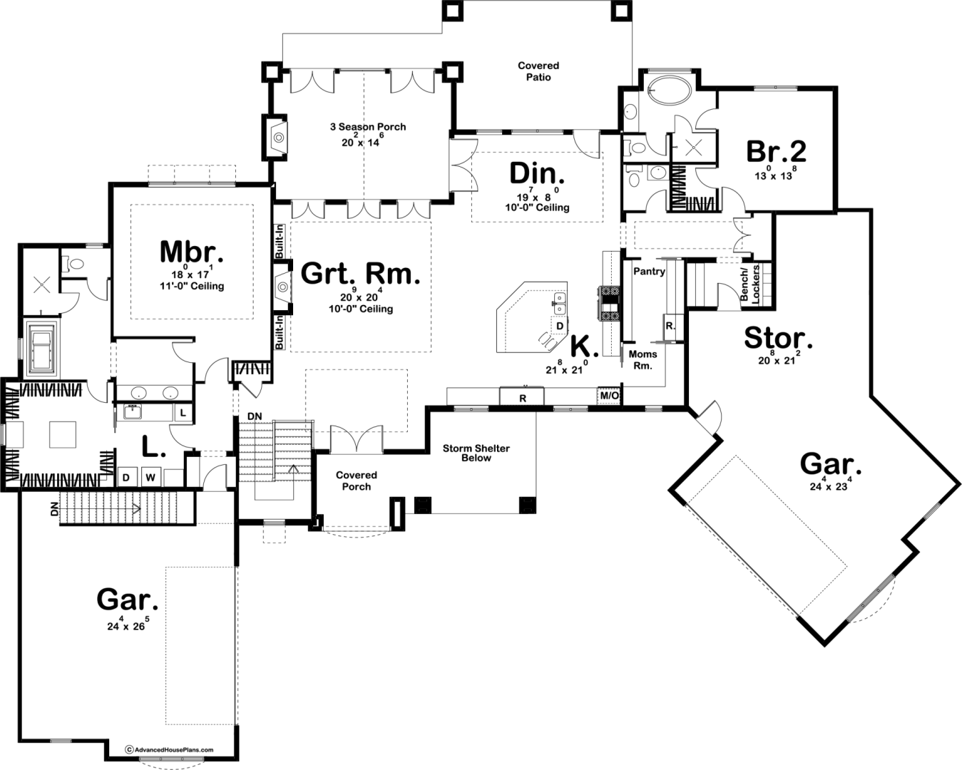 1 Story Craftsman House Plan | McGreggor