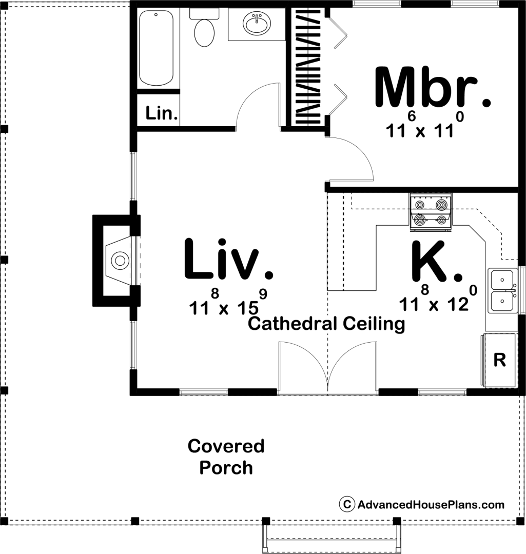 Cottage Style Cabin Plan | Bernette