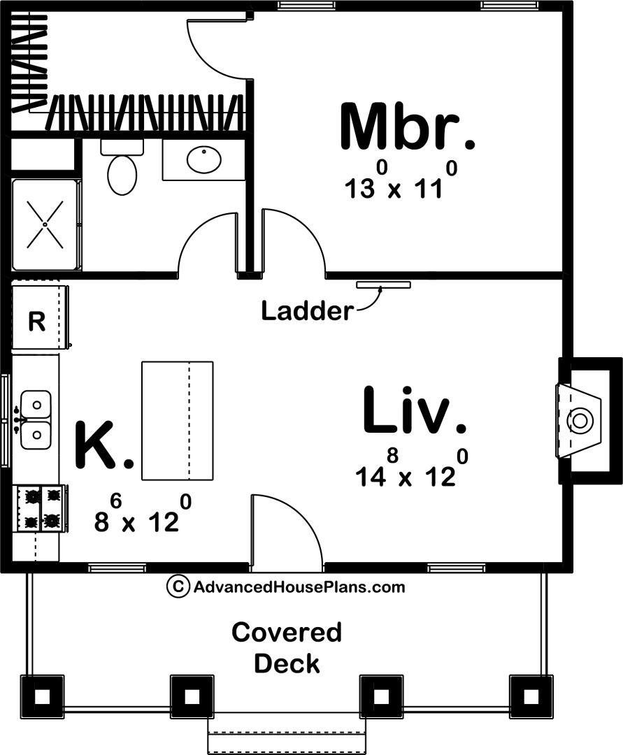Cottage Style Cabin Plan | Madeline