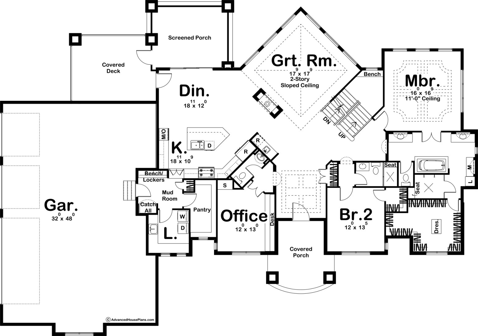 1.5 Story Modern Style House Plan Harrington