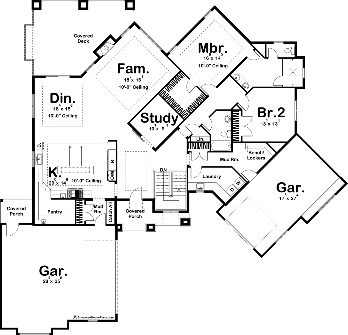1 Story Farmhouse Plan | Birkdale