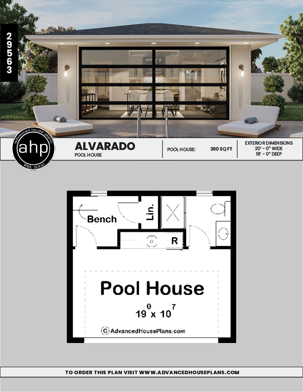 Pool House Plan Alvarado, Pool House Floor Plans