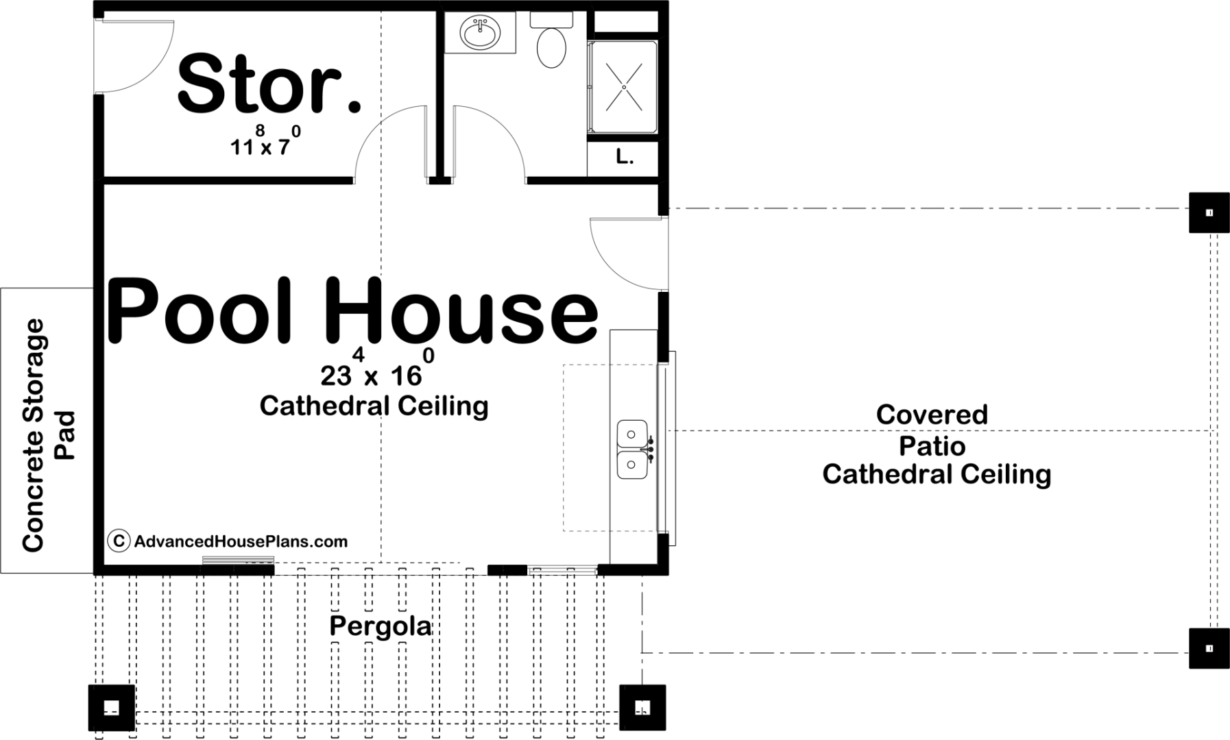 Pool House Plan Teton