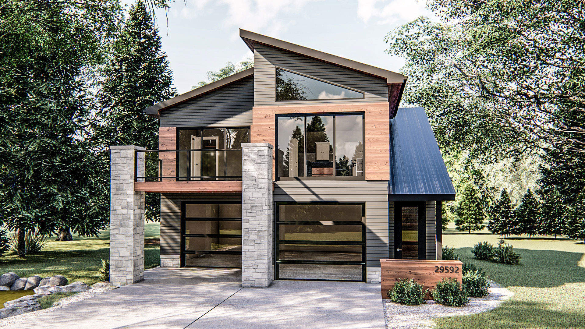 Modern Garage With Loft Apartment