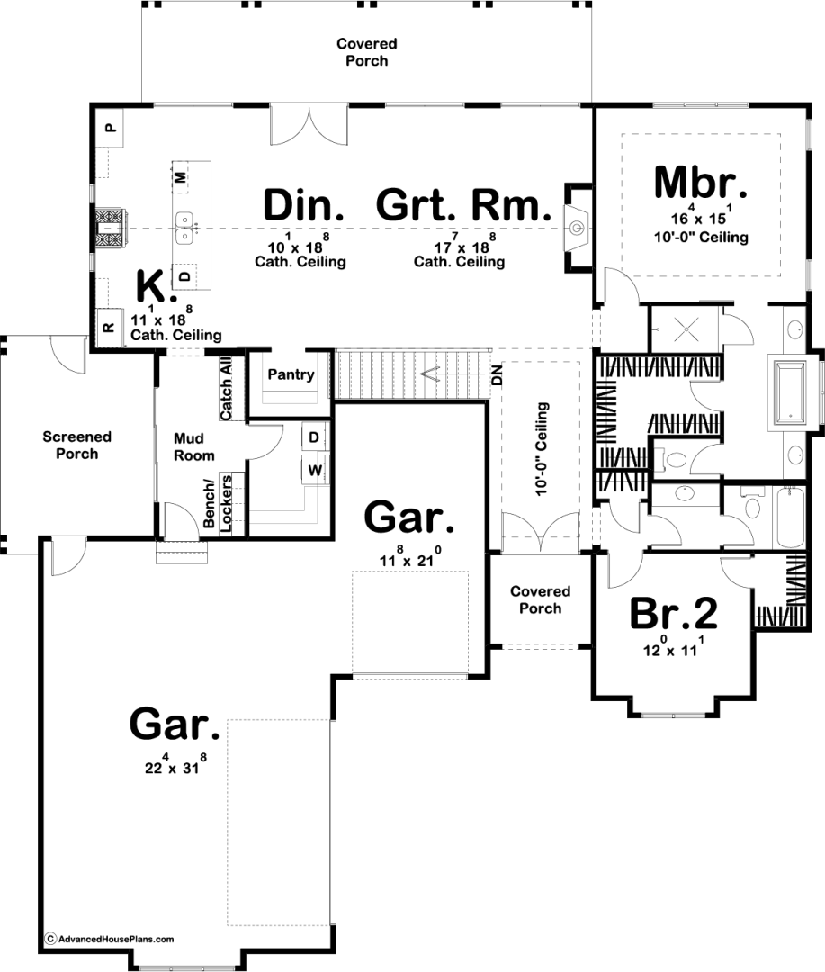 1 Story Modern Farmhouse House Plan | Sanibel