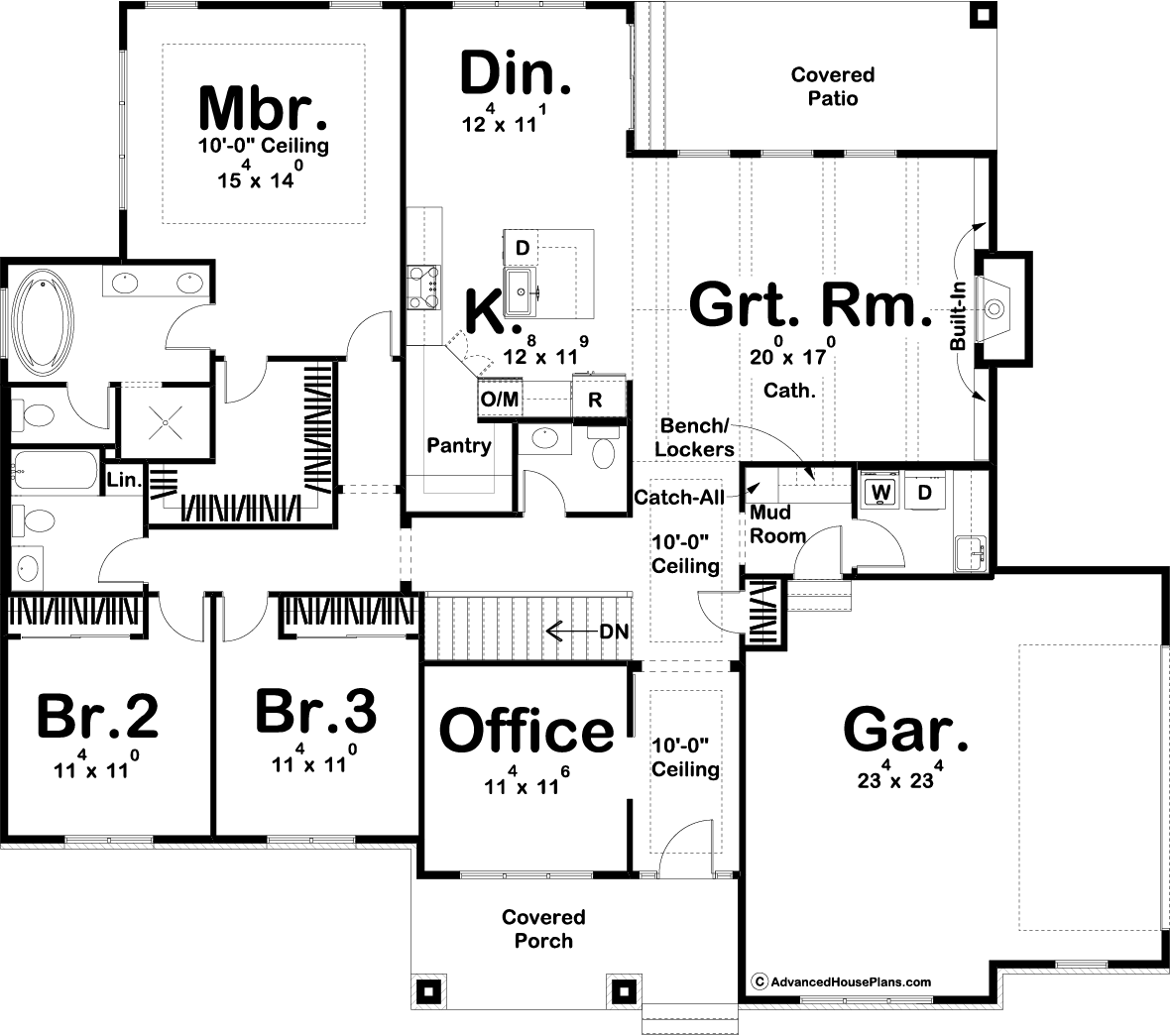 1 Story Craftsman House Plan | Ameer