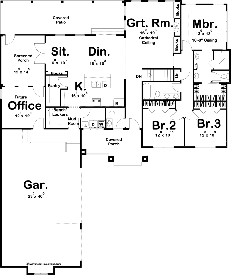 1 Story Mountain Rustic House Plan | Ozark 