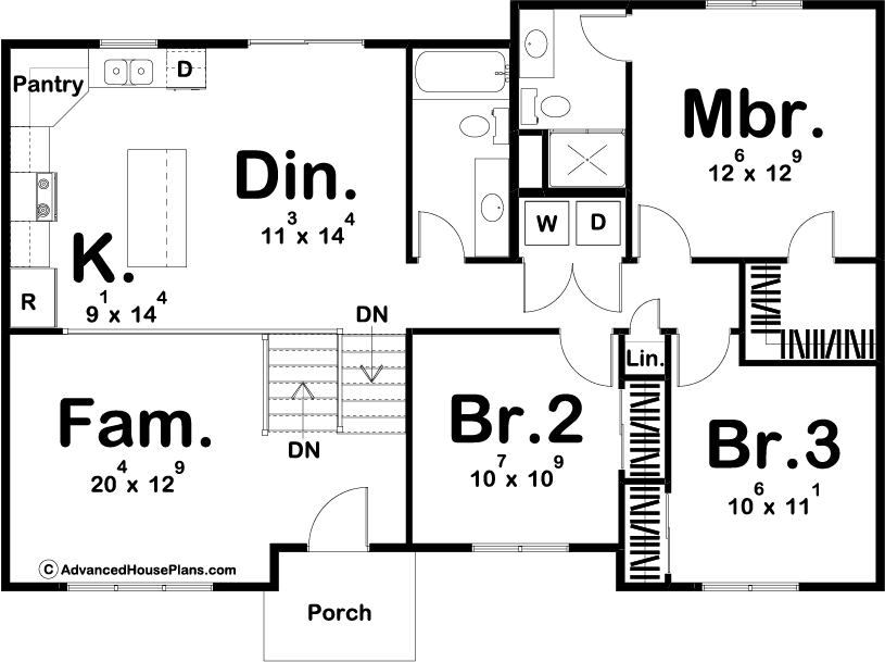 Split Level Modern Farmhouse House Plan | Creighton