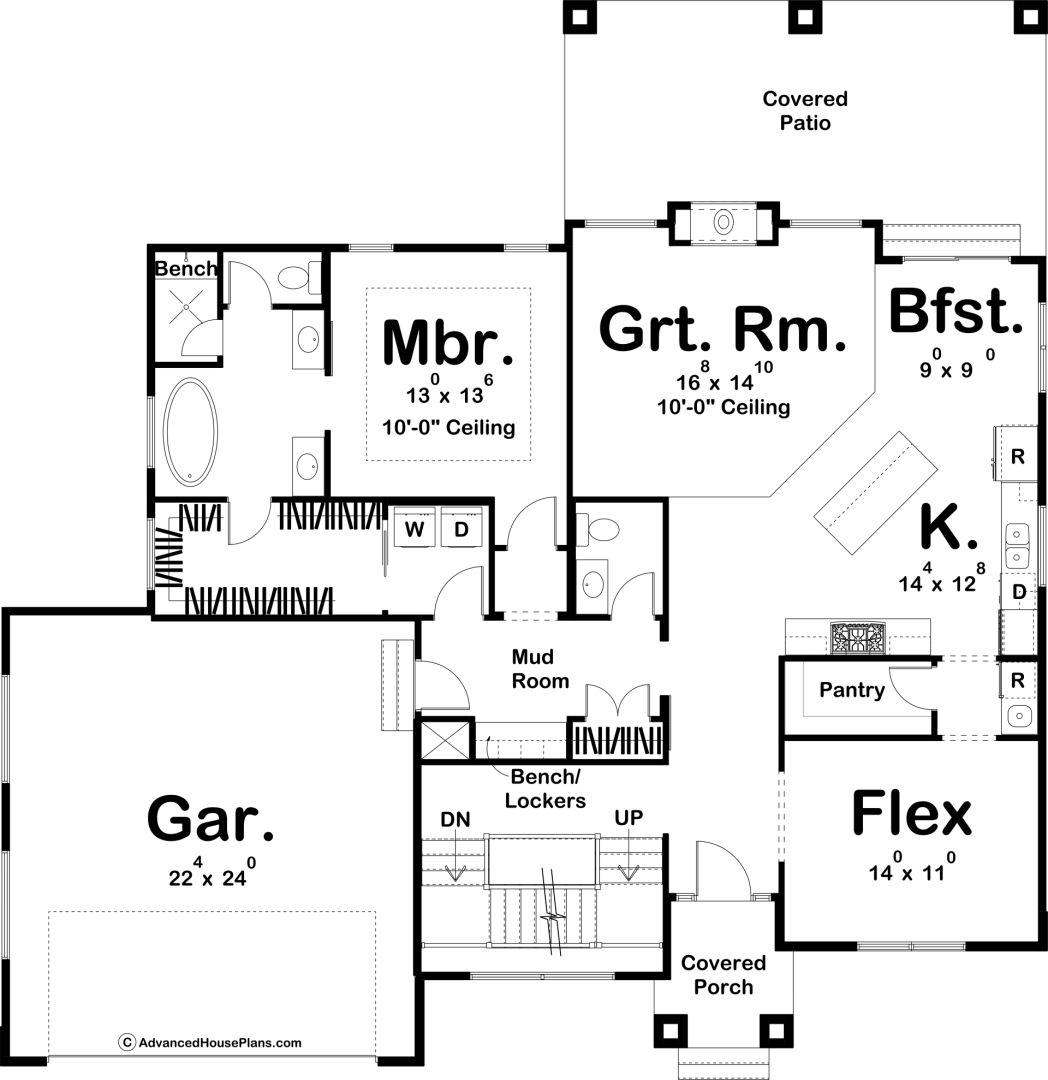 4 Bedroom 1 5 Story Modern Prairie House Plan With Party Dec