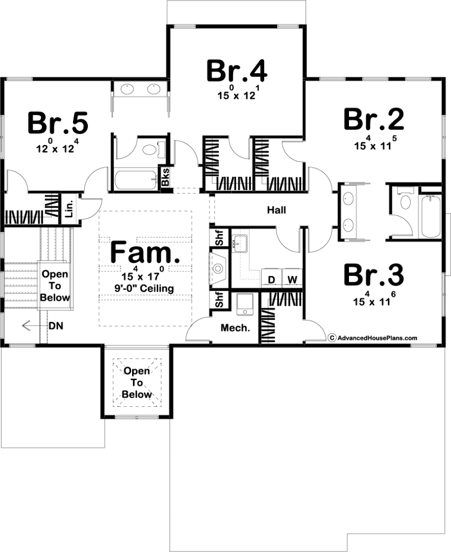 1.5 Story Modern Farmhouse Style House Plan | Grant Park