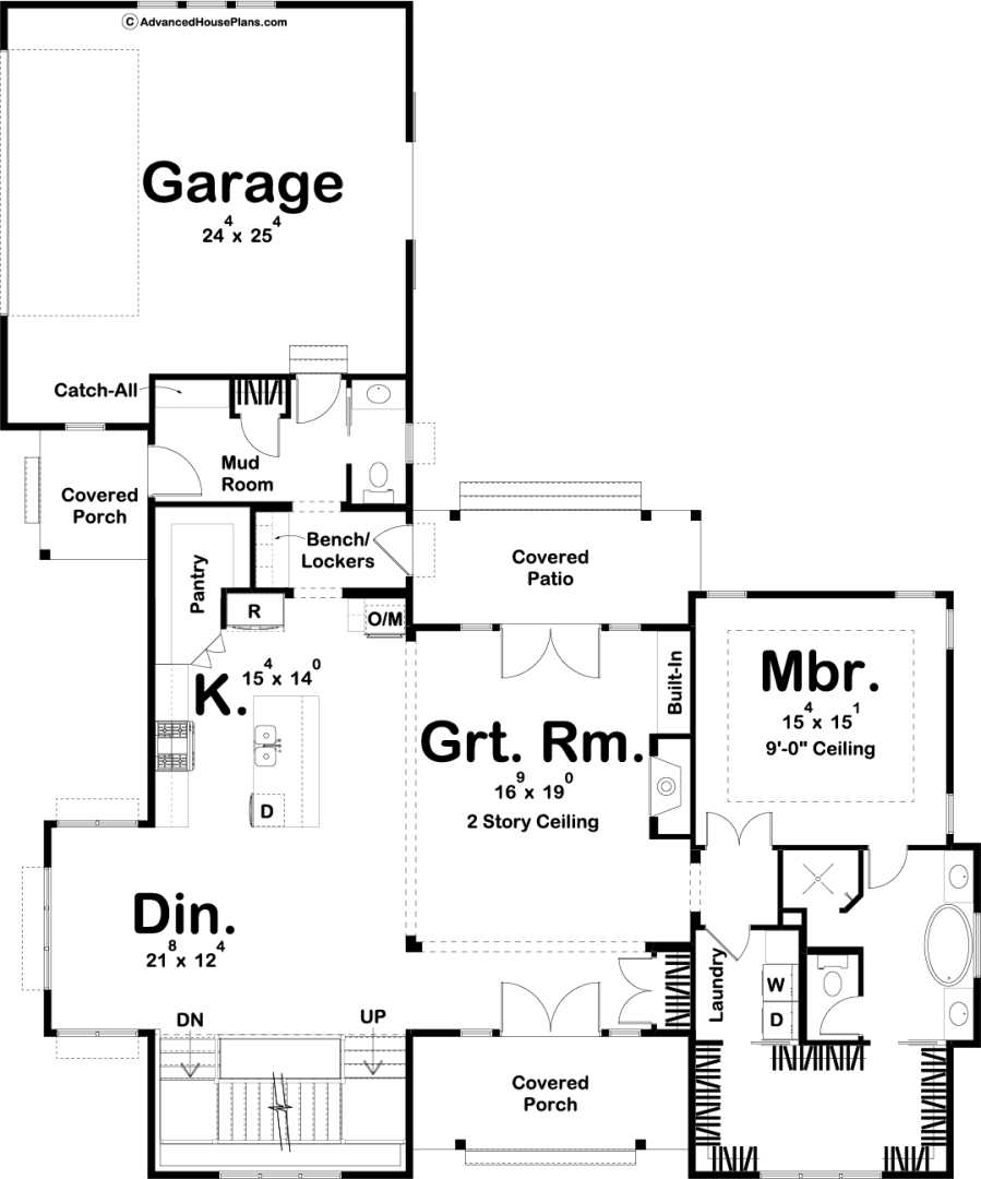 1.5 Story Modern Farmhouse Style House Plan | Savannah