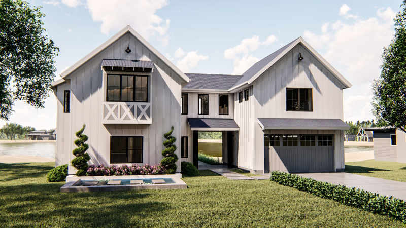 1 5 Story Modern Farmhouse Style House, House Plans With Breezeway