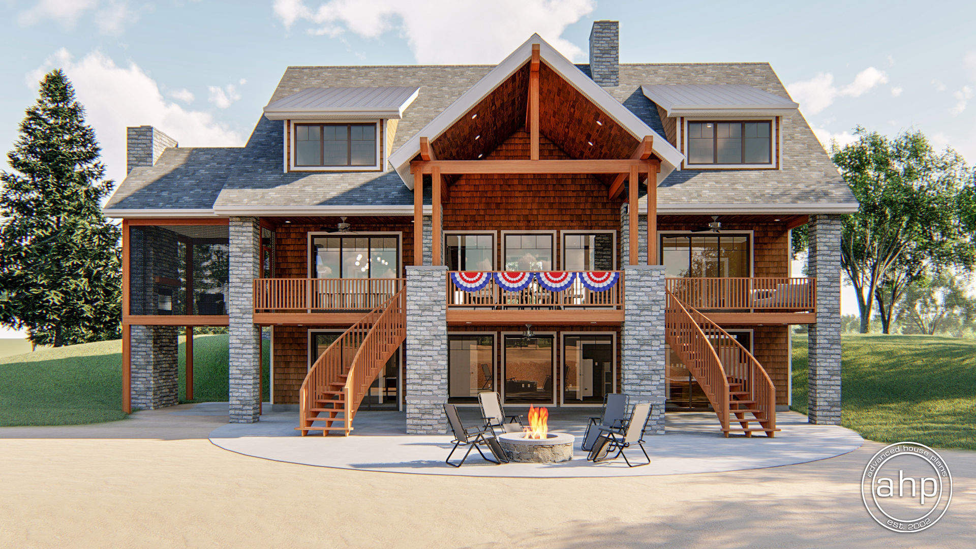 1.5 Story Craftsman Style House Plan | Smith Lake