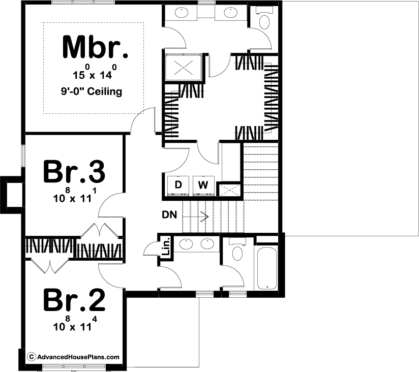 2 Story Modern Cottage Style Plan | Pershing