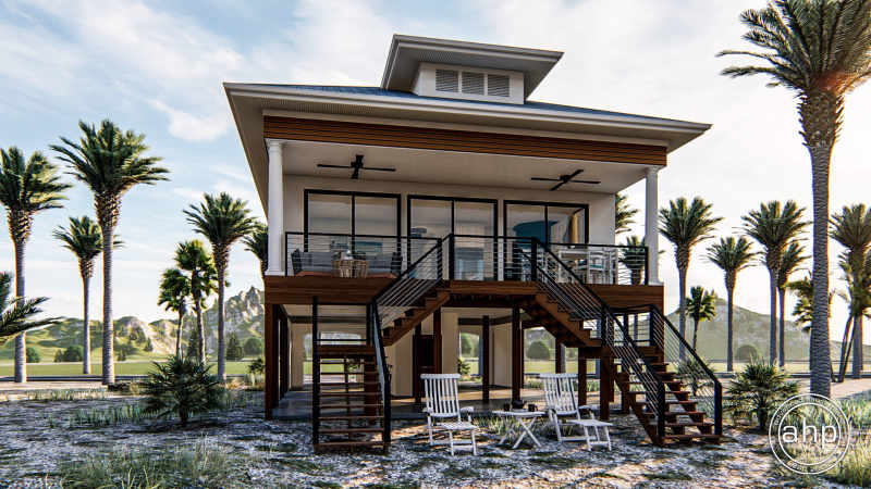 Coastal Beach House Plan Marco Island