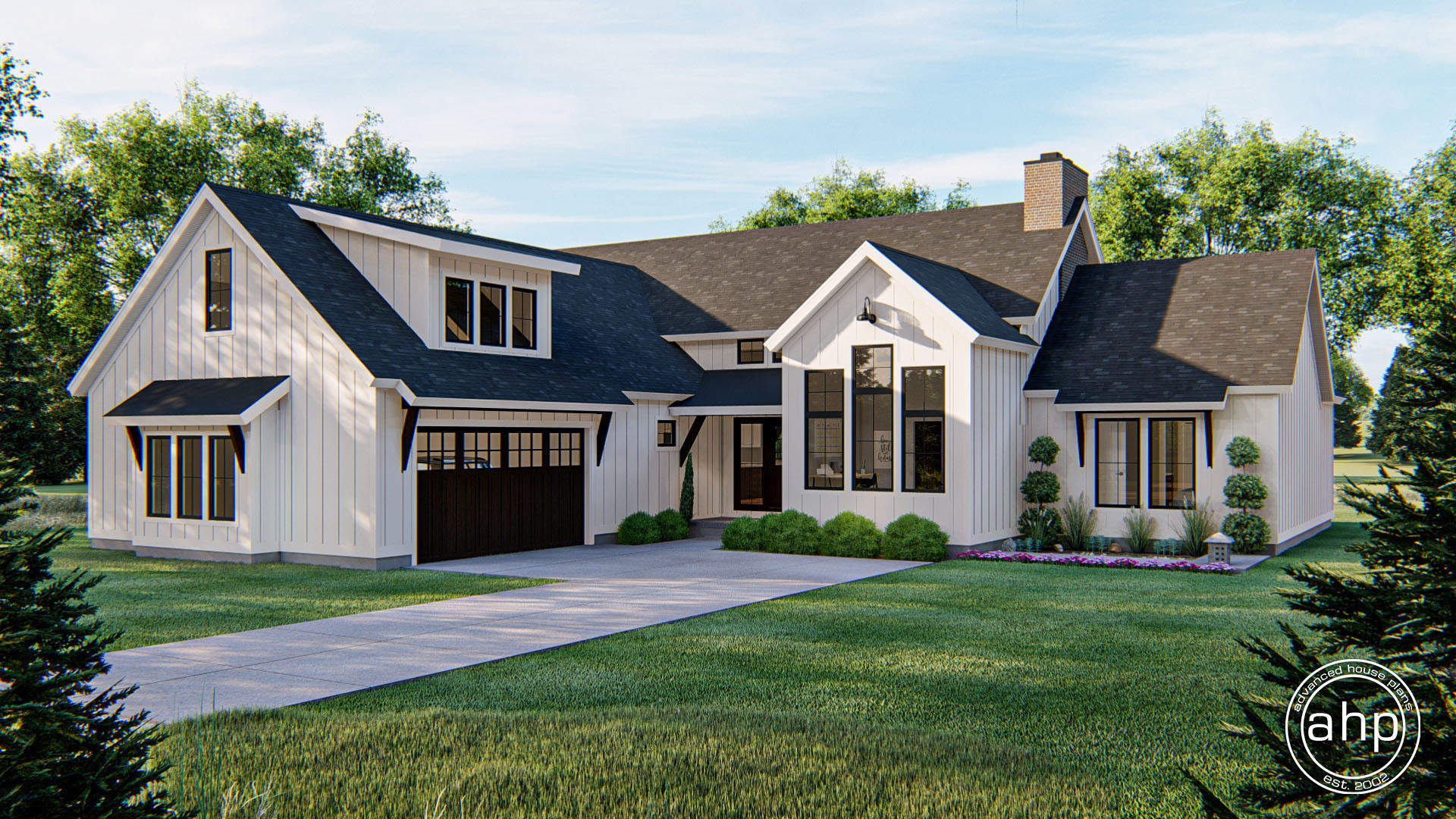 3-Bedroom Modern Farmhouse Plan with Bonus room over Garage