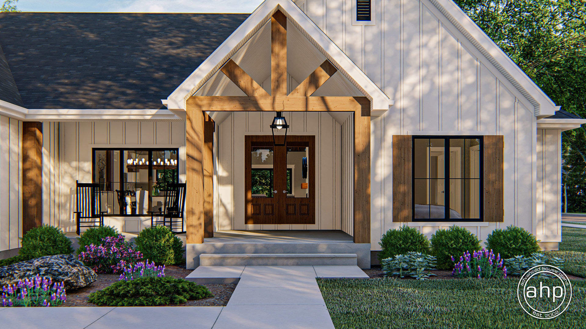 4 Bedroom 1 Story Modern Farmhouse Plan w/ Bonus Room Above