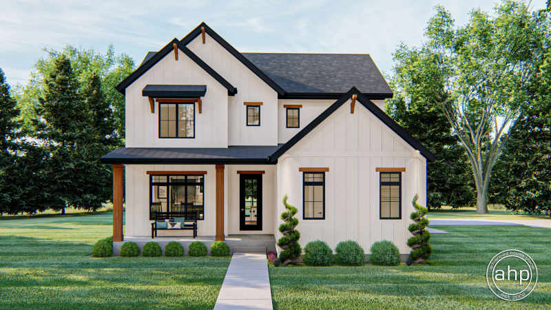 Modern Farmhouse Style House Plan, Small Two Story House Plans With Porches