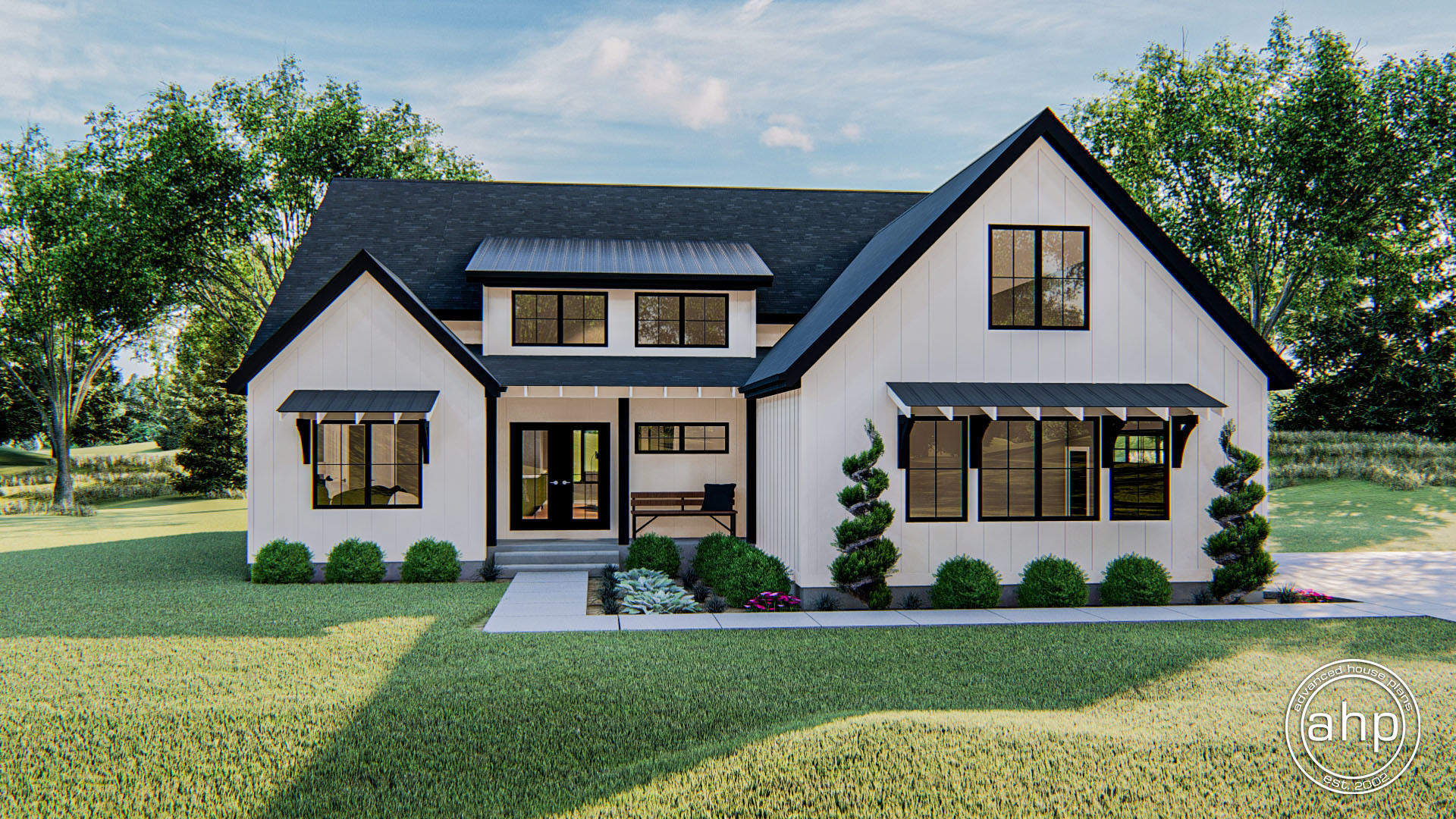 3 Bedroom 1 Story Modern Farmhouse Style House Plan with Lof