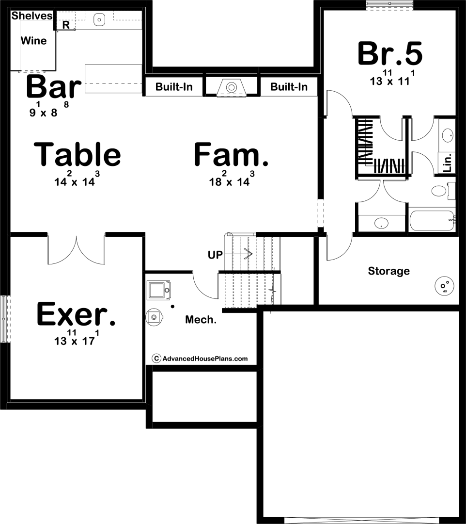 1.5 Story Modern Style House Plan | Modesto Flats