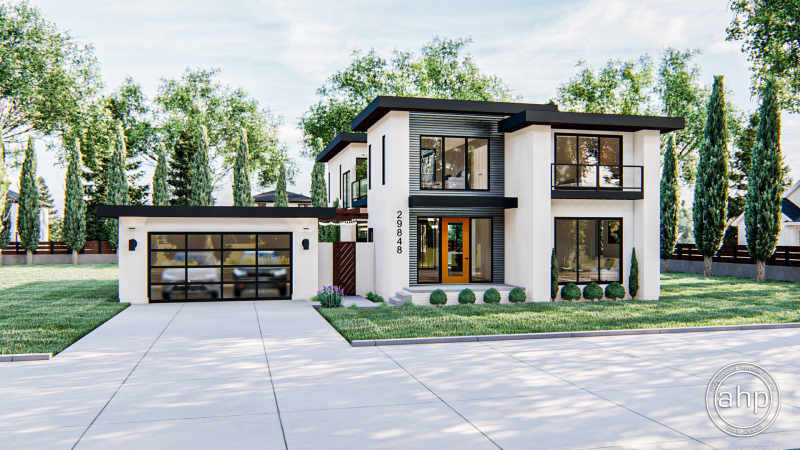 2 Story Modern Style House Plans Fresno