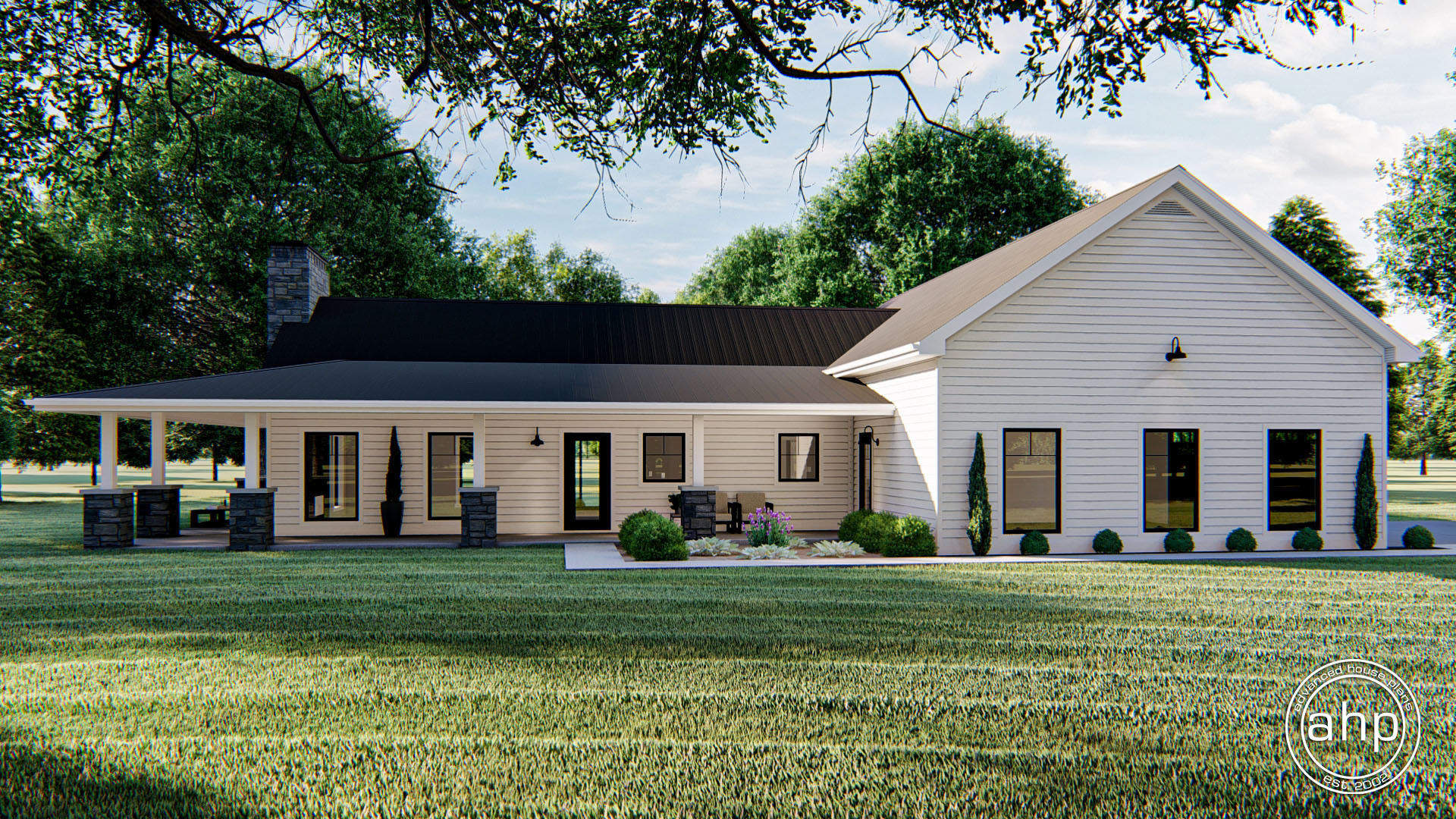 Barndominium House Plan w/ Wrap Around Porch and Open floor