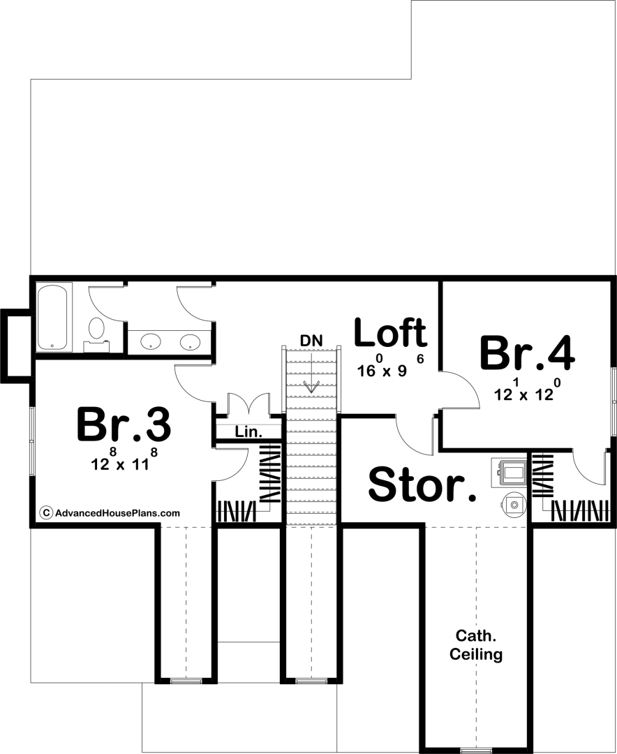 1.5 Story Traditional House Plan | Brighton