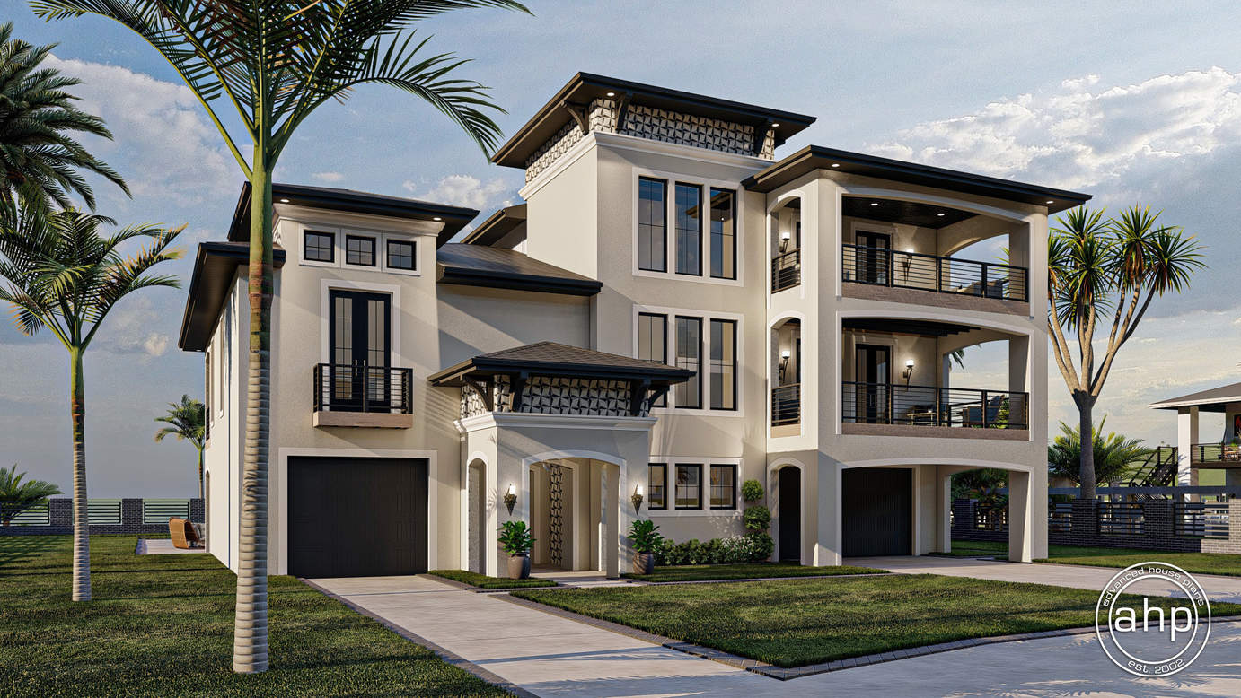 3 Story Beach House Plan Siesta Key